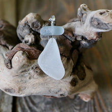 Load image into Gallery viewer, Rare Gray and White Genuine Sea Glass Necklace