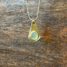 Load image into Gallery viewer, Light Aqua Blue Sea Glass Pendant