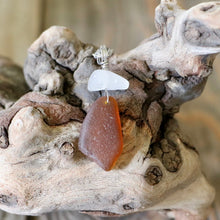 Load image into Gallery viewer, White and Brown Genuine Sea Glass Necklace