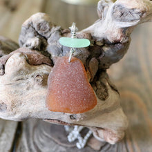 Load image into Gallery viewer, Gorgeous Vibrant Seafoam Green And Brown Genuine Sea Glass Pendant