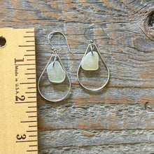 Load image into Gallery viewer, Rare Yellow Genuine Sea Glass Hoop Earrings