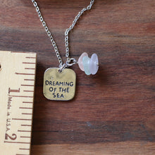 Load image into Gallery viewer, “Dreaming of the Sea” Charm Necklace with Pastel Sea Glass