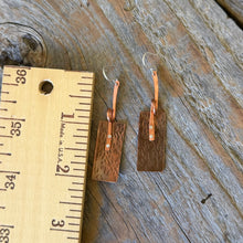 Load image into Gallery viewer, Mixed Metal Hammered Copper Bar Earrings with Twisted Detail