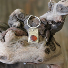 Load image into Gallery viewer, Brown Sea Glass Silver Reticulated Pendant Necklace