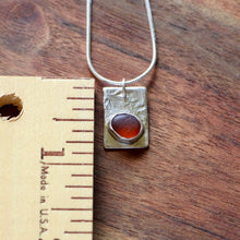 Load image into Gallery viewer, Brown Sea Glass Silver Reticulated Pendant Necklace