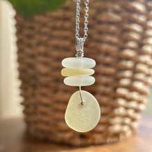 Load image into Gallery viewer, Gorgeous Rare Genuine Yellow and White Sea Glass Pendant