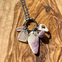 Load image into Gallery viewer, Gorgeous Wampum Pendant with Amethyst, Sea Glass and Sea Shell