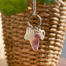 Load image into Gallery viewer, Gorgeous Wampum Pendant with Amethyst, Sea Glass and Sea Shell