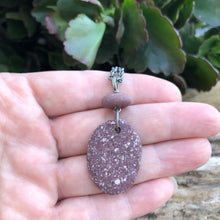 Load image into Gallery viewer, Gorgeous Rare Wine Colored Natural Beach Stone Long Necklace
