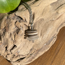Load image into Gallery viewer, Stacked Natural Beach Stone and Sea Glass Cairn Necklace
