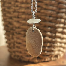 Load image into Gallery viewer, Gorgeous Beach Stone and Genuine Sea Glass Pendant Necklace