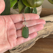 Load image into Gallery viewer, Forest Green And White Stacked Genuine Sea Glass Pendant