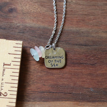 Load image into Gallery viewer, “Dreaming of the Sea” Charm Necklace with Pastel Sea Glass
