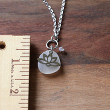 Load image into Gallery viewer, Lotus Charm Sea Glass Necklace
