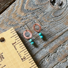 Load image into Gallery viewer, Hammered Copper Jasper Drop Earrings
