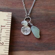 Load image into Gallery viewer, Dragonfly Charm Necklace with Sea Glass
