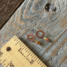 Load image into Gallery viewer, Hammered Copper Red Agate Drop Earrings
