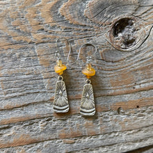 Load image into Gallery viewer, Golden Honey Sea Glass Dangle Earrings
