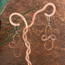 Load image into Gallery viewer, Copper Scroll Drop Earrings
