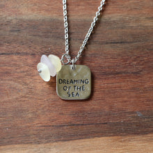 Load image into Gallery viewer, “Dreaming of the Sea” Charm Necklace with Pastel Sea Glass
