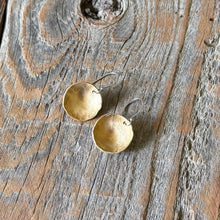 Load image into Gallery viewer, Textured Brass Disc Earrings
