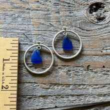 Load image into Gallery viewer, Cobalt Blue Genuine Sea Glass Earrings
