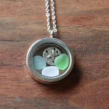 Load image into Gallery viewer, Floating Sea Glass Locket Necklace
