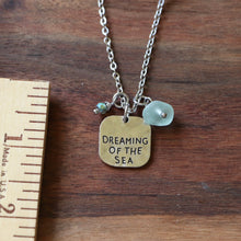 Load image into Gallery viewer, “Dreaming of the Sea” Charm Necklace with Pastel Sea Glass
