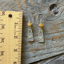 Load image into Gallery viewer, Golden Honey Sea Glass Dangle Earrings
