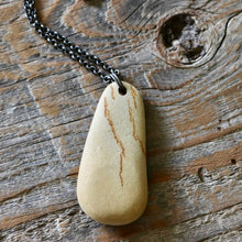 Load image into Gallery viewer, Large Gorgeous Beach Stone Long Pendant Necklace
