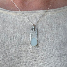 Load image into Gallery viewer, White Sea Glass Silver Reticulated Pendant Necklace
