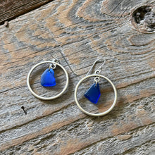 Load image into Gallery viewer, Cobalt Blue Genuine Sea Glass Earrings
