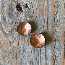 Load image into Gallery viewer, Hammered Copper Disc Earrings
