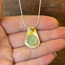 Load image into Gallery viewer, Light Aqua Blue Sea Glass Pendant
