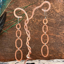 Load image into Gallery viewer, Mixed Metal Hammered Copper Circle Dangle Earrings-Quad
