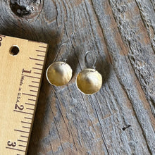 Load image into Gallery viewer, Textured Brass Disc Earrings
