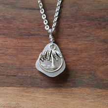 Load image into Gallery viewer, Palm Tree Charm Sea Glass Necklace
