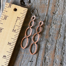 Load image into Gallery viewer, Mixed Metal Hammered Copper Circle Dangle Earrings-Quad
