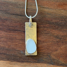 Load image into Gallery viewer, White Sea Glass Silver Reticulated Pendant Necklace
