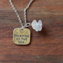 Load image into Gallery viewer, “Dreaming of the Sea” Charm Necklace with Pastel Sea Glass
