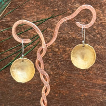 Load image into Gallery viewer, Textured Brass Disc Earrings
