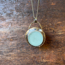 Load image into Gallery viewer, Ocean Halo Aqua Sea Glass Pendant
