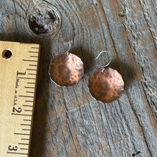 Load image into Gallery viewer, Hammered Copper Disc Earrings
