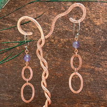 Load image into Gallery viewer, Amethyst Copper Dangle Earrings
