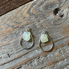 Load image into Gallery viewer, Rare Yellow Genuine Sea Glass Hoop Earrings
