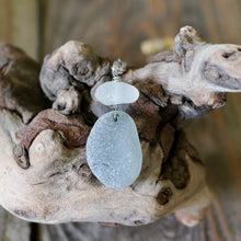 Load image into Gallery viewer, Rare Gray and White Genuine Sea Glass Necklace
