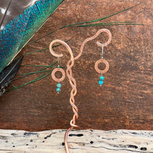 Load image into Gallery viewer, Hammered Copper Jasper Drop Earrings
