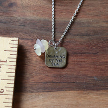 Load image into Gallery viewer, “Dreaming of the Sea” Charm Necklace with Pastel Sea Glass
