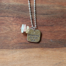 Load image into Gallery viewer, “Dreaming of the Sea” Charm Necklace with Pastel Sea Glass
