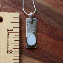 Load image into Gallery viewer, White Sea Glass Silver Reticulated Pendant Necklace
